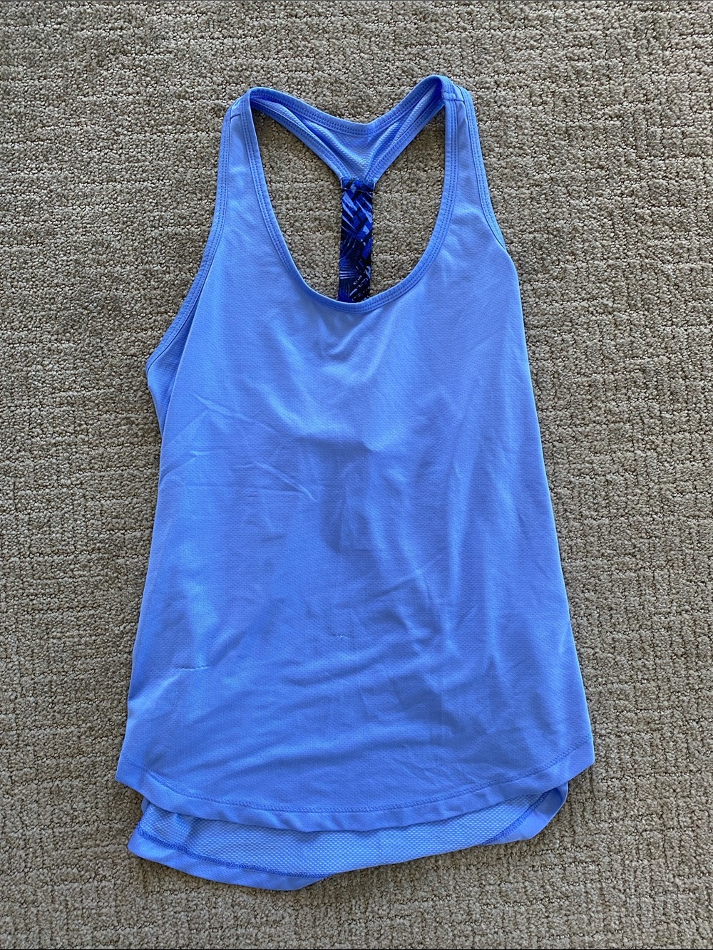 Old Navy Periwinkle Racerback Tank with Patterned Strap Detail